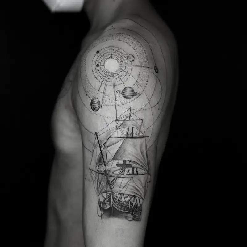 ジョ∼　タトゥー Ao  m ジオメトリックタトゥー | Tattoo・Geometric・Shoulder